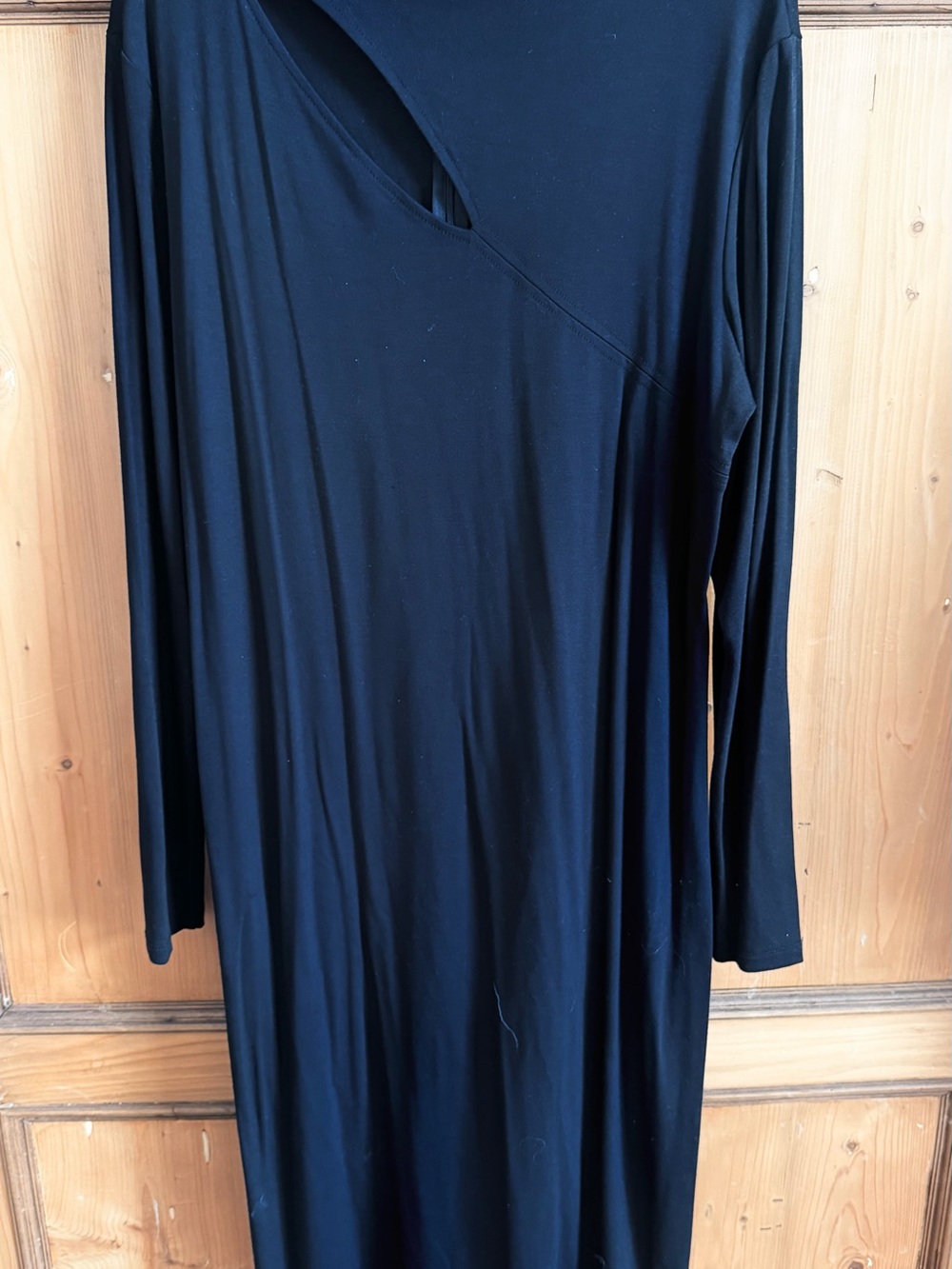 NWOT Halogen Black Long Sleeve Dress with Asymmetric Cutout